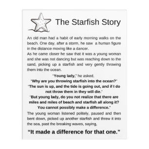 The Starfish Story. Starfish Poem. Acrylic Print