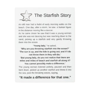 The Starfish Story. Starfish Poem. Metal Print