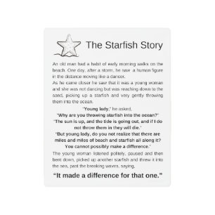 The Starfish Story. Starfish Poem. Metal Print