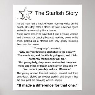 The Starfish Story, Starfish Poem Poster
