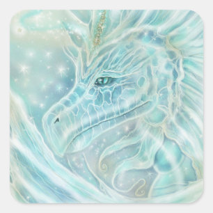 The "Starlight" Dragon fantasy by Renee Lavoie Square Sticker