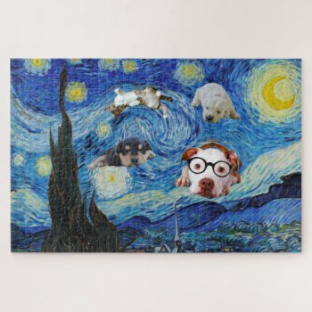 The Starry Fun Night   Jigsaw Puzzle by colorfulworld at Zazzle