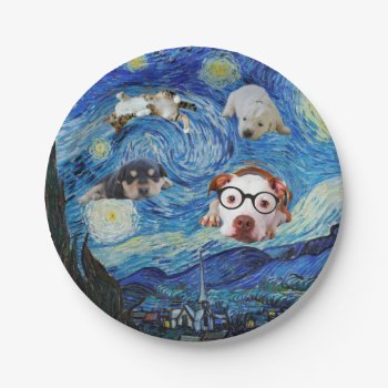 The Starry Fun Night Paper Plates by colorfulworld at Zazzle