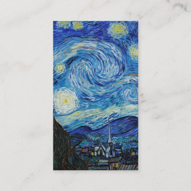 The Starry Night (1889) by Vincent Van Gogh Business Card (Front)