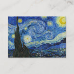 The Starry Night, 1889 by Vincent van Gogh Business Card<br><div class="desc">The Starry Night,  1889 by Vincent van Gogh. It depicts the view from the east-facing window of his asylum room at Saint-Rémy-de-Provence,  just before sunrise,  with the addition of an imaginary village.</div>