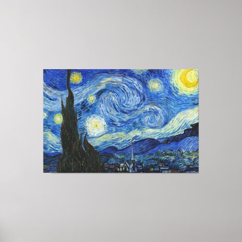 The Starry Night 1889 by Vincent van Gogh Canvas Print