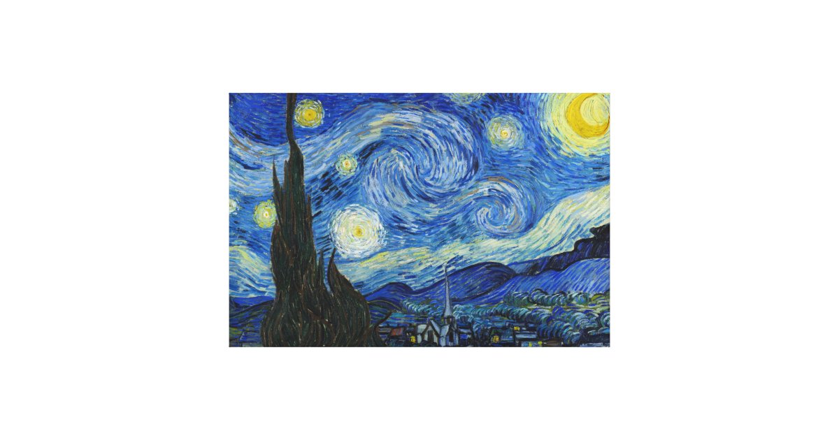 The Starry Night, 1889 by Vincent van Gogh Canvas Print | Zazzle