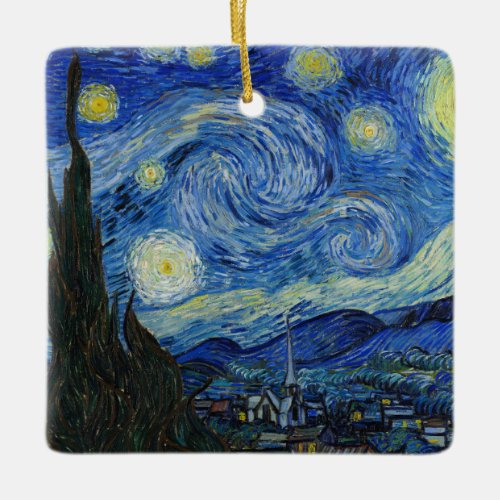 The Starry Night 1889 by Vincent van Gogh Ceramic Ornament