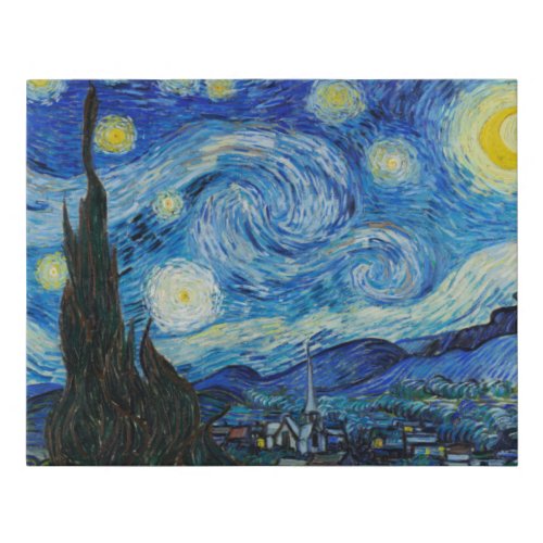 the starry night 1889 by vincent van gogh faux canvas print