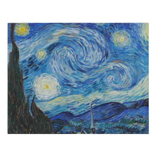 the starry night 1889 by vincent van gogh faux canvas print