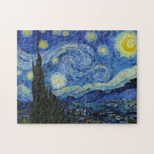 The Starry Night 1889 by Vincent van Gogh Jigsaw Puzzle