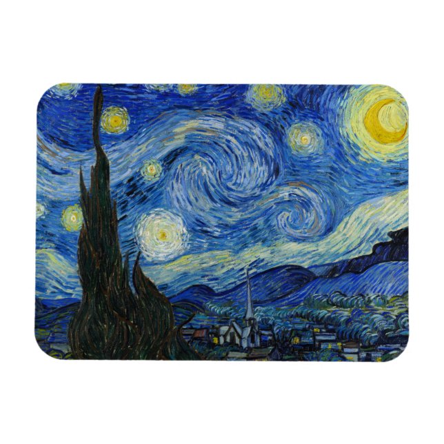 The Starry Night, 1889 by Vincent van Gogh Magnet (Horizontal)