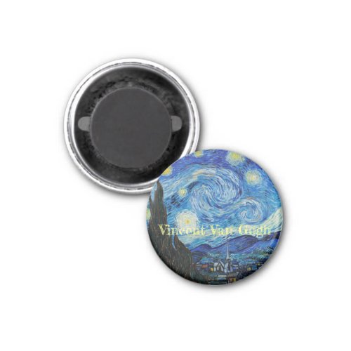 The Starry Night 1889 by Vincent Van Gogh Magnet