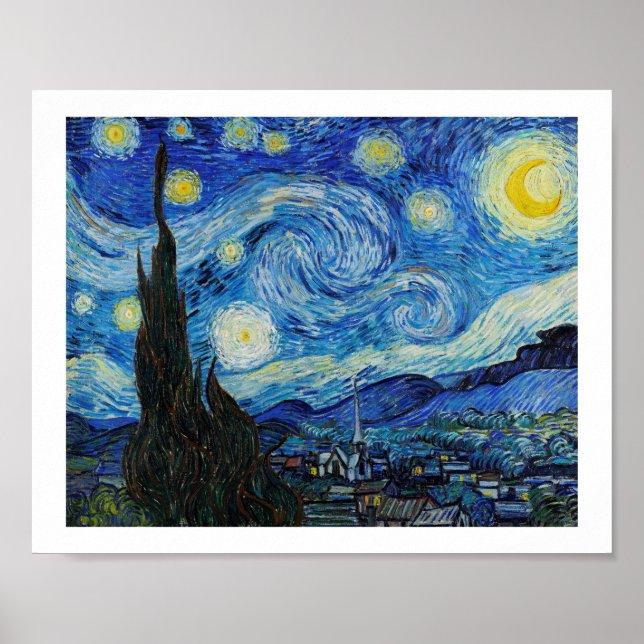 "THE STARRY NIGHT" 1889 BY VINCENT VAN GOGH POSTER (Front)