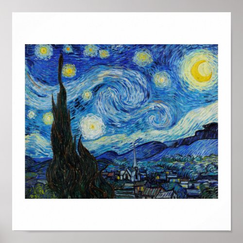 THE STARRY NIGHT 1889 BY VINCENT VAN GOGH POSTER