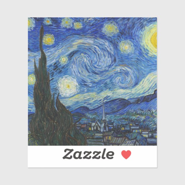 The Starry Night, 1889 by Vincent van Gogh Sticker (Sheet)