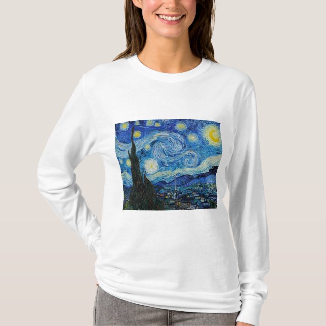 The Starry Night 1889 by Vincent van Gogh T-Shirt (Front)