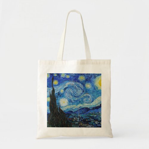 The Starry Night 1889 by Vincent Van Gogh Tote Bag