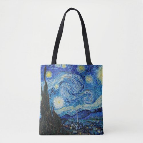 The Starry Night 1889 by Vincent Van Gogh Tote Bag