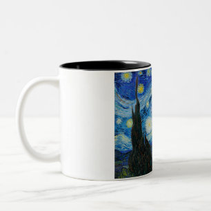 The Starry Night 1889 by Vincent van Gogh Two-Tone Coffee Mug