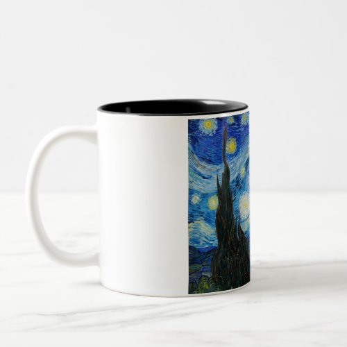 The Starry Night 1889 by Vincent van Gogh Two_Tone Coffee Mug