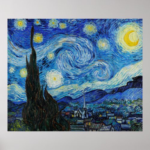 The Starry Night 1889 Poster