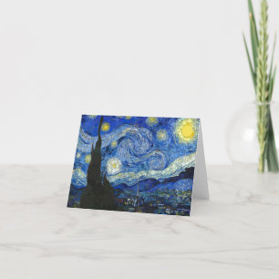 The Starry Night by After Vincent van Gogh Letterpress Thank You Card
