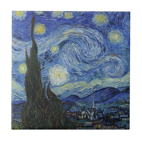 The Starry Night by Van Gogh Ceramic Tile