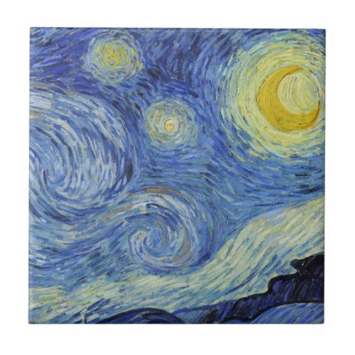 The Starry Night by Van Gogh Ceramic Tile