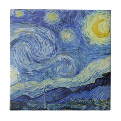The Starry Night by Van Gogh Ceramic Tile