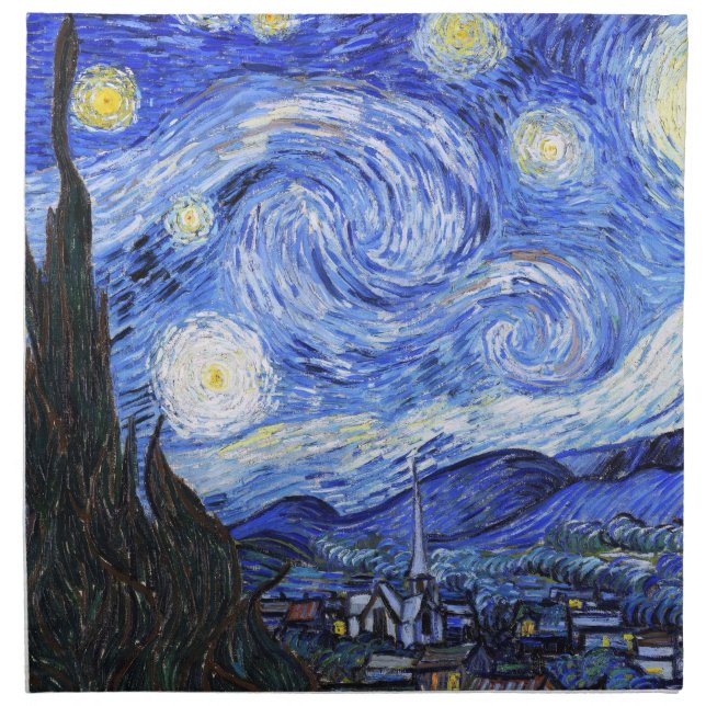 The Starry Night by Van Gogh Cloth Napkin (Front)