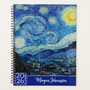 The Starry Night by Van Gogh   Custom Text Planner