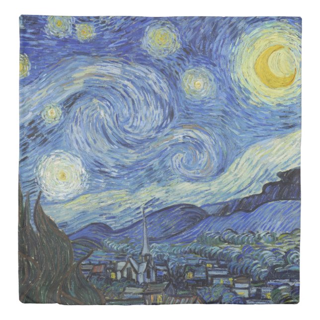 The Starry Night by Van Gogh Duvet Cover (Front)