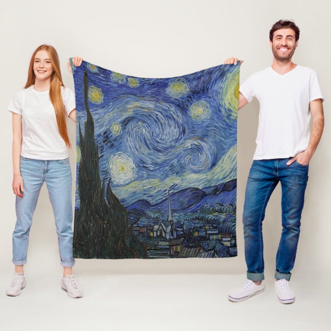 The Starry Night by Van Gogh  Fleece Blanket (In Situ)