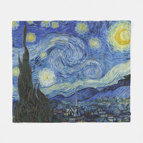 The Starry Night by Van Gogh Fleece Blanket