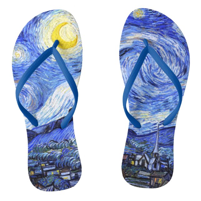 The Starry Night by Van Gogh Flip Flops (Footbed)