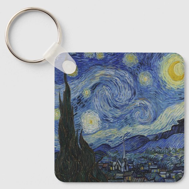 The Starry Night by Van Gogh  Keychain (Front)