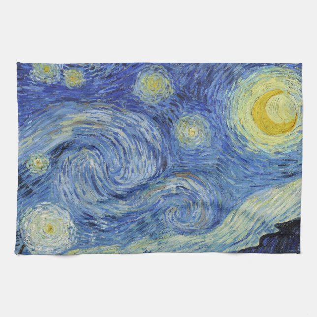 The Starry Night by Van Gogh Kitchen Towel (Horizontal)