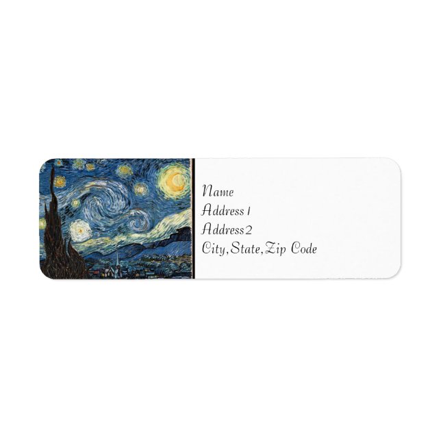 The Starry Night by Van Gogh Label (Front)