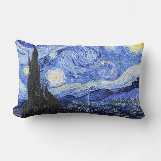 The Starry Night by Van Gogh Lumbar Pillow (Front)