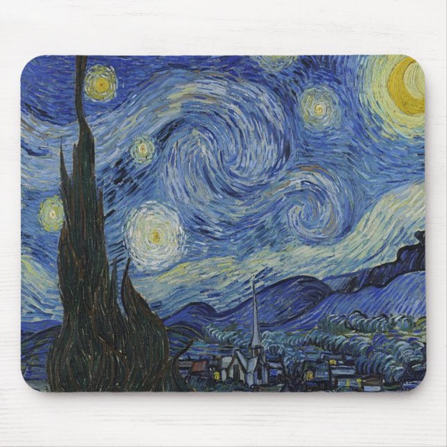 The Starry Night by Van Gogh Mouse Pad (Front)