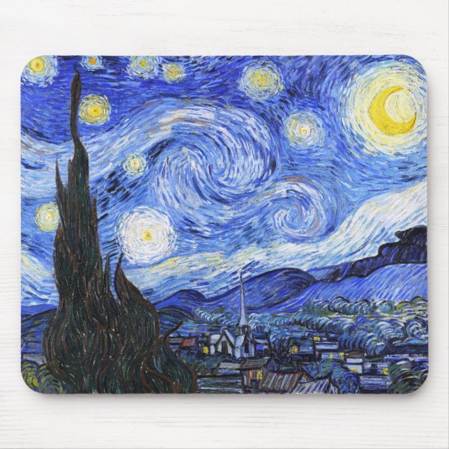 The Starry Night by Van Gogh Mouse Pad (Front)