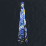 The Starry Night by Van Gogh Neck Tie<br><div class="desc">An oil painting by the Dutch master Vincent Van Gogh(1853-1890) Probably his most famous painting, Van Gogh painted 'The Starry Night' in 1889 from memory while in an asylum in France where he checked himself in for depression.The scene depicts the view from his bedroom window. In the painting there is...</div>
