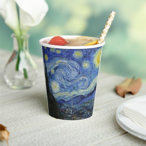 The Starry Night by Van Gogh    Paper Cups