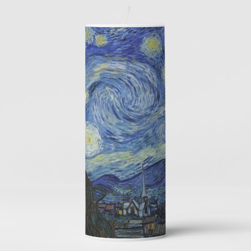 The Starry Night by Van Gogh Pillar Candle