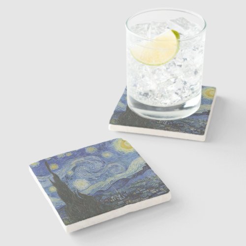 The Starry Night by Van Gogh  Stone Coaster