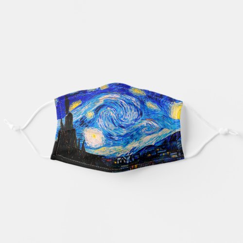 The Starry Night By Vincent Van Gogh Adult Cloth Face Mask