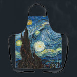The Starry Night by Vincent Van Gogh Apron<br><div class="desc">The Starry Night is one of the world's most recognized works of art. This painting demonstrates his vision about those hours of the day. “I often think that the night is more vivid and richer in color than the day.” With these words, van Gogh announced in a letter to his...</div>