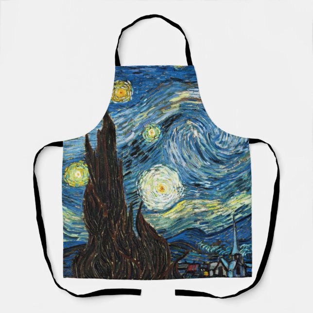 The Starry Night by Vincent Van Gogh Apron (Front)