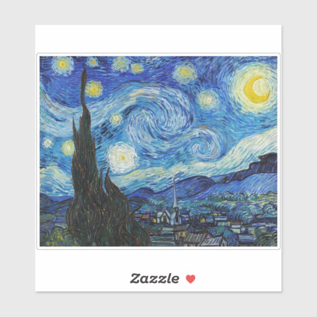 "THE STARRY NIGHT" BY VINCENT VAN GOGH ART STICKER (Sheet)